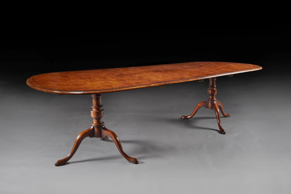 Antique Walnut Dining Table Set with 8 Leather Chairs  View VIII