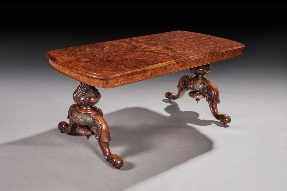 19th Century Victorian Burr Walnut Coffee Table View III