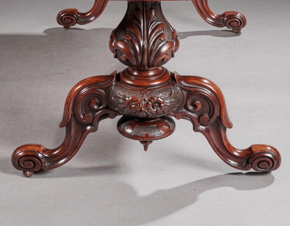 19th Century Victorian Burr Walnut Coffee Table View IX