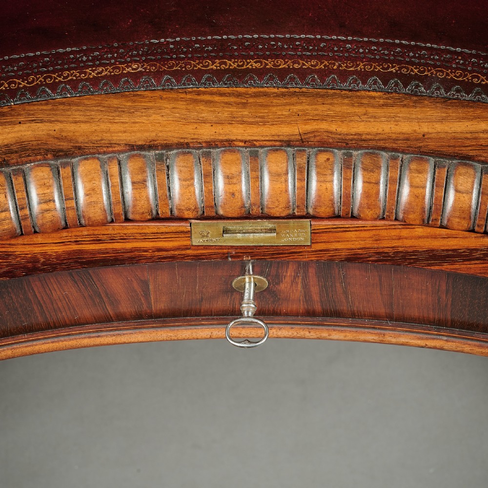 Late Regency Gillows Goncalo Alves Kidney Shaped Writing Table View IX