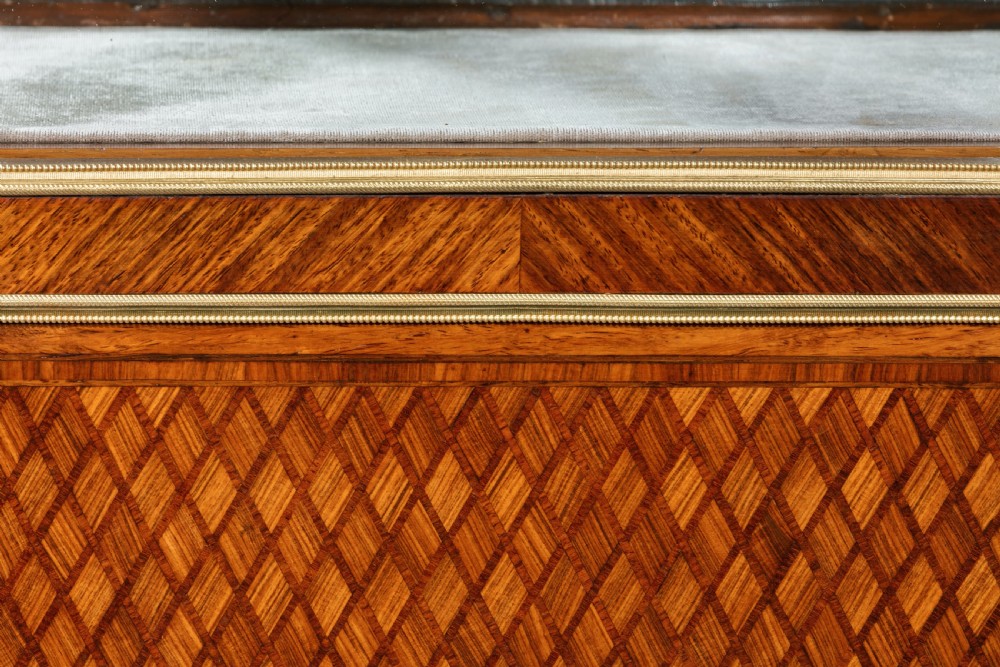 Fine 19Th Century French Kingwood Parquetry Shaped Vitrine  View IV