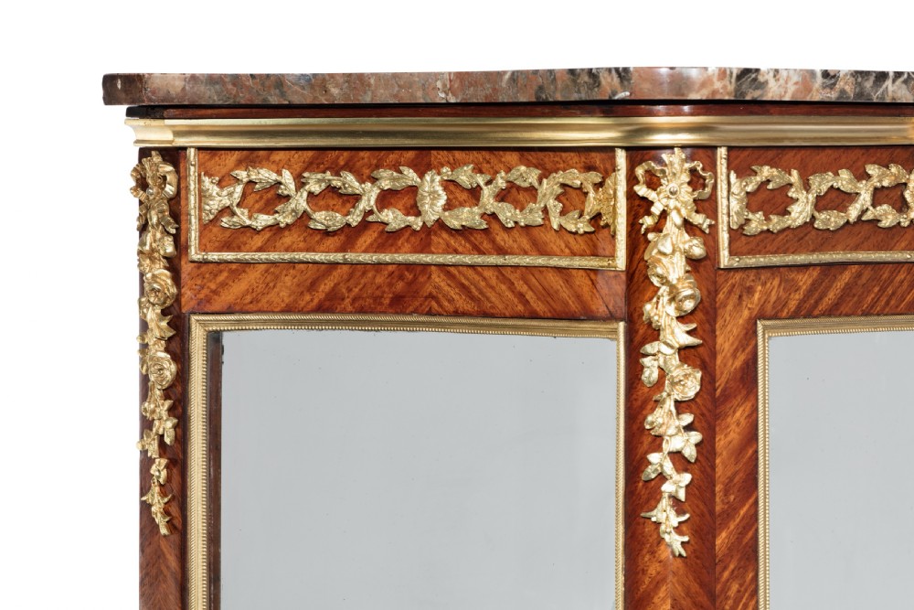 Fine 19Th Century French Kingwood Parquetry Shaped Vitrine  View XII
