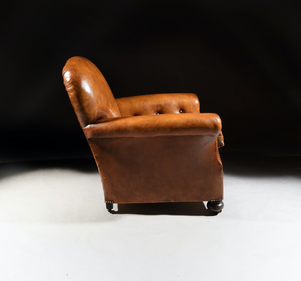 Pair of Antique Leather Club Armchairs View VI