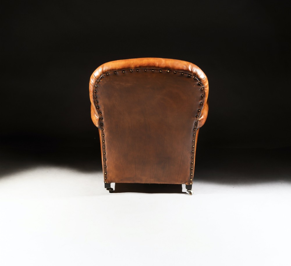Pair of Antique Leather Club Armchairs View VII