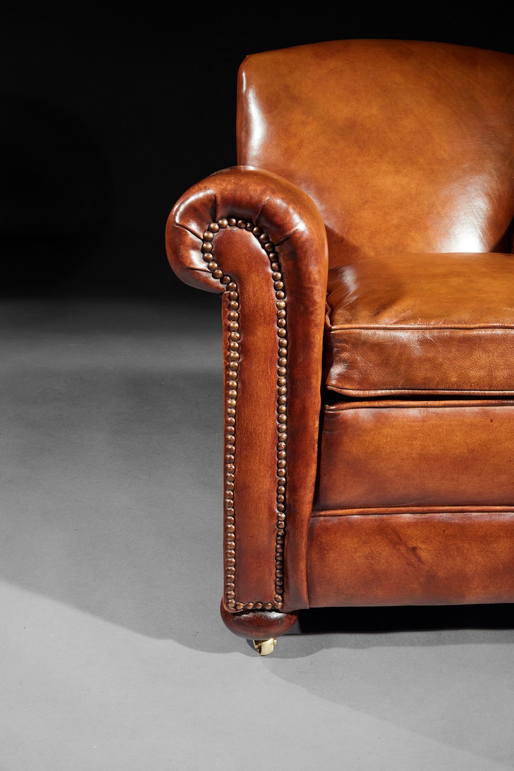 Pair of Antique Leather Club Armchairs View V