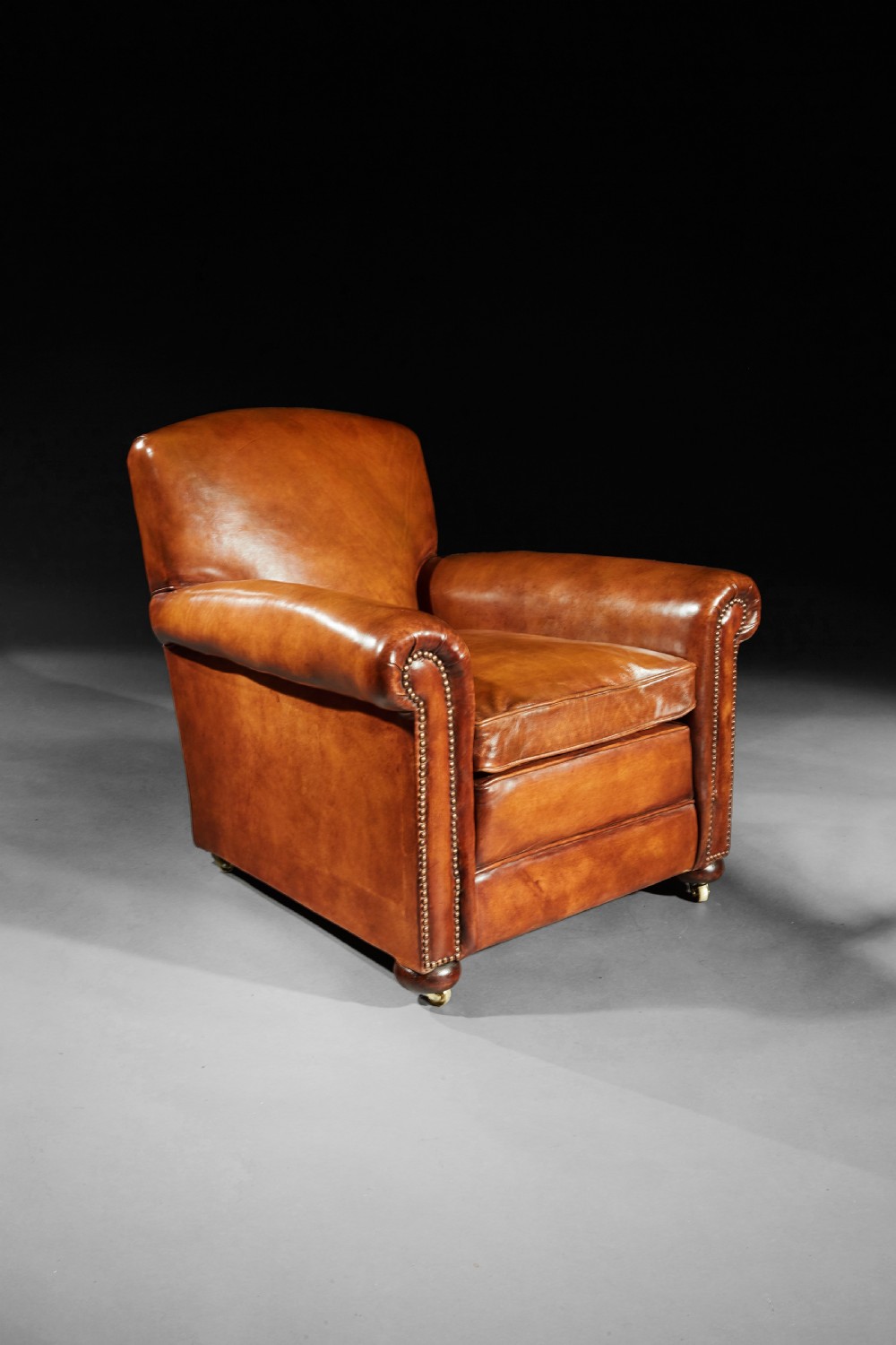 Pair of Antique Leather Club Armchairs View VI