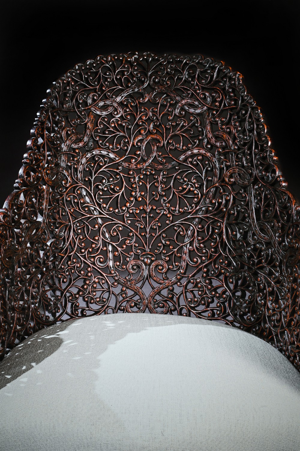 Exceptional 19th Century Anglo Indian Carved Teak Armchair  View VIII