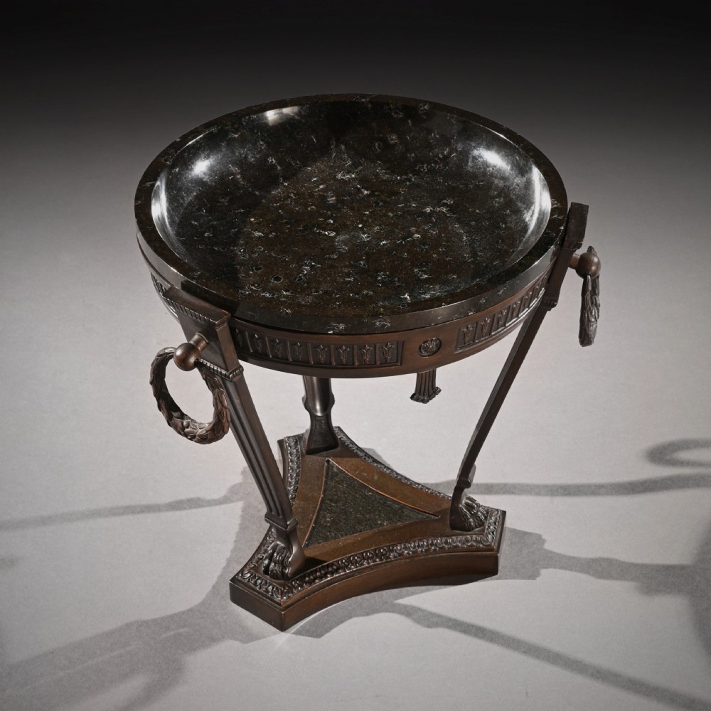 A Finely Cast 19th Century Patinated Bronze And Serpentine Marble Grand Tour Athénienne View IV
