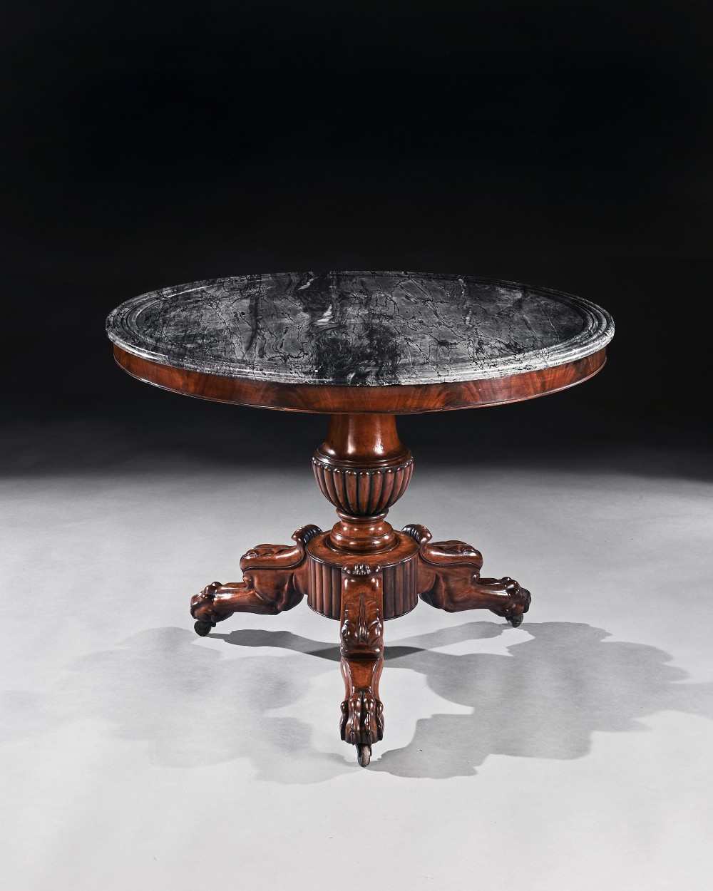 19th Century French Louis Philippe Gueridon Table with Fantastic Marble top