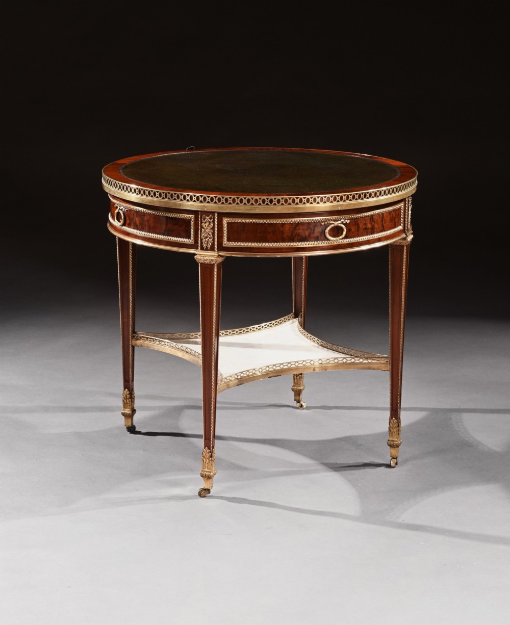 Exceptional Gervais Durand 19th Century Mahogany and Gilt Bronze Gueridon Bouillotte Table