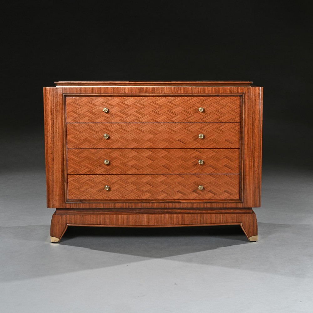 Jules Leleu Art Deco Walnut Commode Attributed to Jules Leleu
