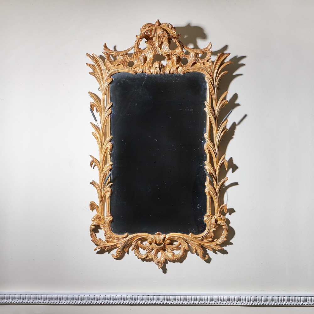 Early English Giltwood Rococo Mirror C.1760 in the Manner of John and William Linnell