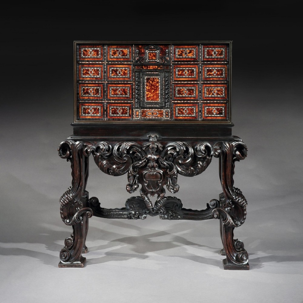 Rare 17th Century Neapolitan Ebony Cabinet on Stand