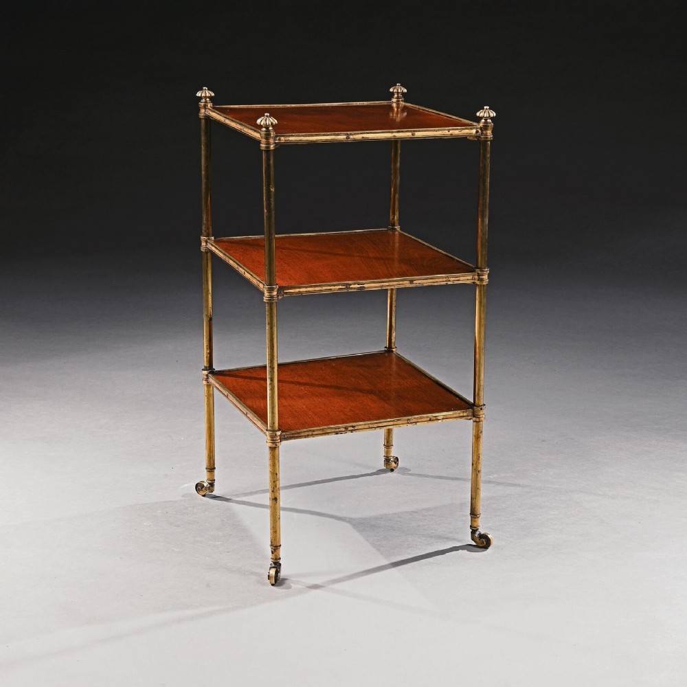 19th Century Howard and Sons Mahogany and Gilt Brass Etagere