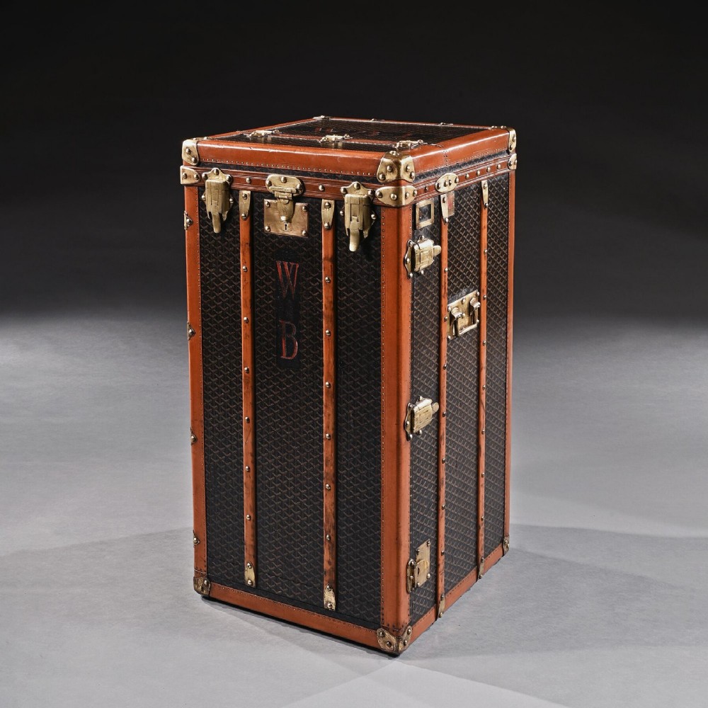 Goyard Trunk A Rare Early 20th Century Steamer or Wardrobe Trunk by Goyard of Paris.