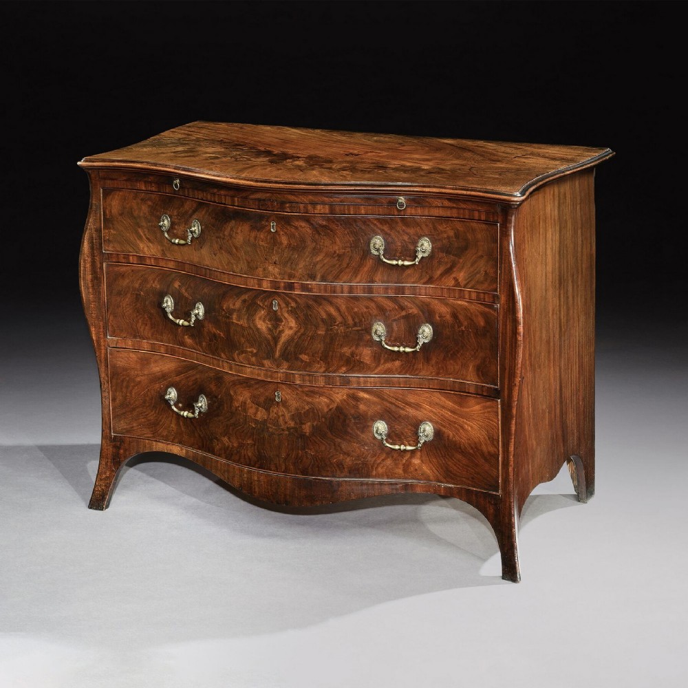 Henry Hill Of Marlborough George III Serpentine Mahogany Commode