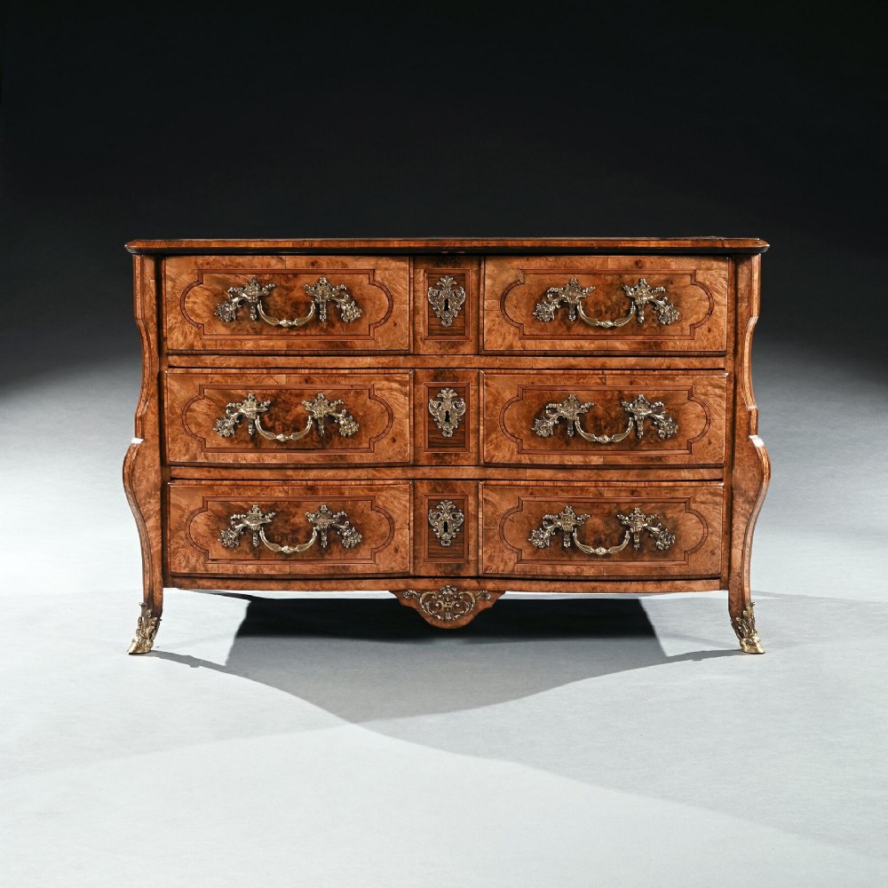 Early 18th Century Regence Burr Maple Commode Attributed to Thomas Hache of Grenoble