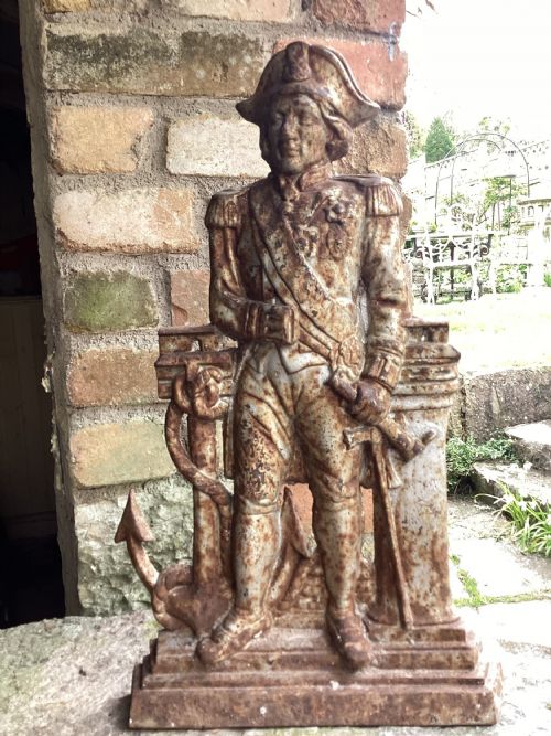 Late 19th Century , fine quality cast iron door stop of Lord  Nelson