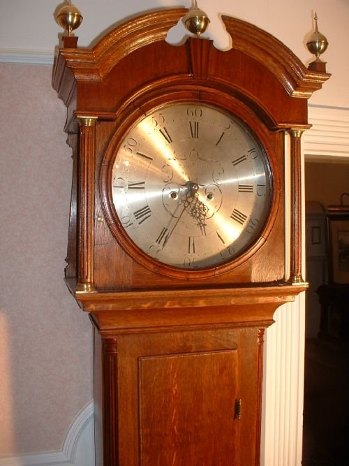 fig 1. 8 day Long-case Clock by SAM HILL of SHEFFIELD