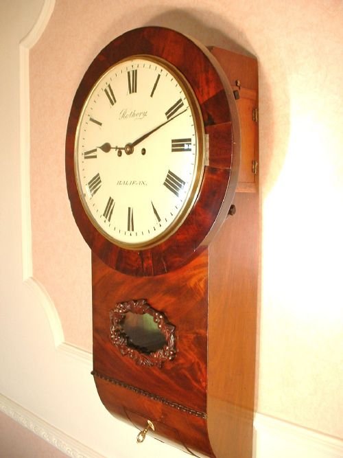 Double Fusee Dropdial Wall Clock by Rothery of Halifax