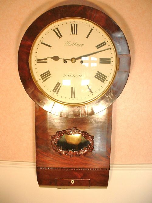 fig 2. Double Fusee Dropdial Wall Clock by ROTHERY of HALIFAX