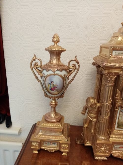 fig 2. French Gilt Metal Garniture Set