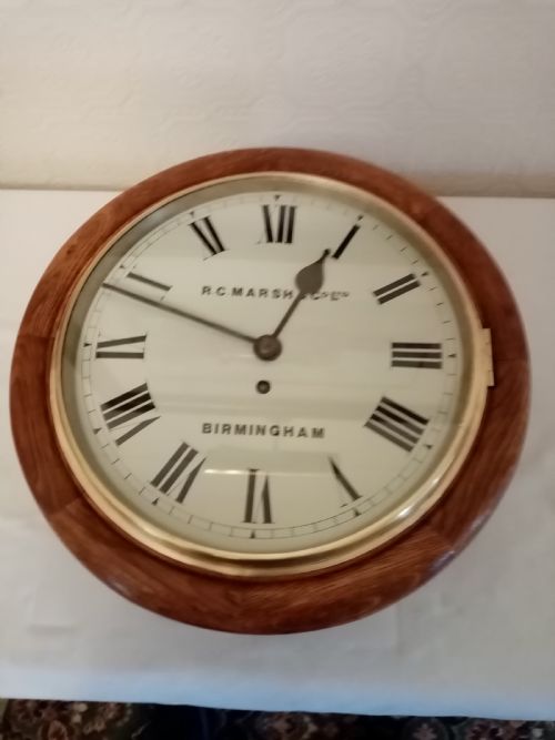 fig 1. Fusee School/Dial Clock. R.C.Marsh&Co.Ltd. BIRMINGHAM