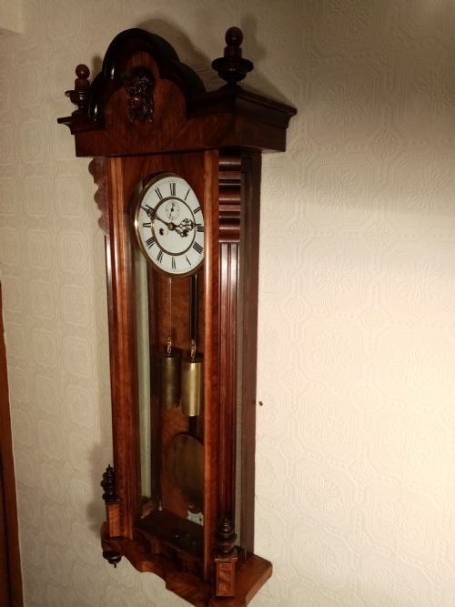 fig 1. Twin weight Vienna Regulator Wall Clock.