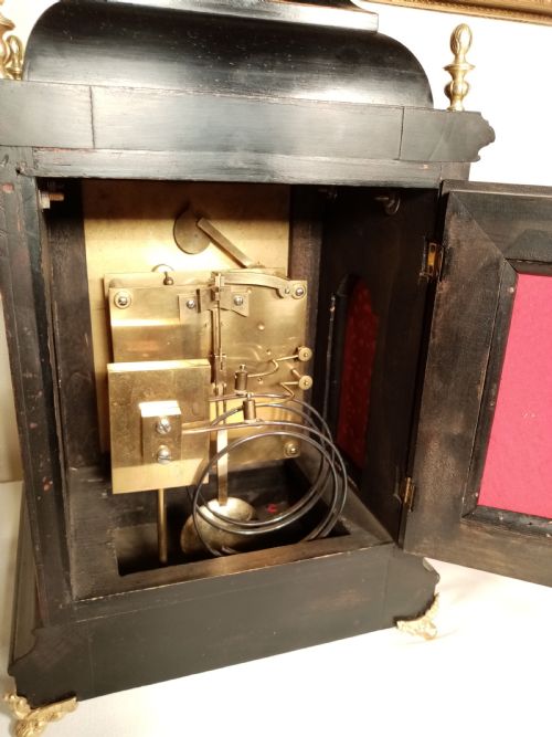OUTSTANDING EBONISED WH TINGTANG QUARTERSTRIKING BRACKET CLOCK - ADDITIONAL PHOTO 7