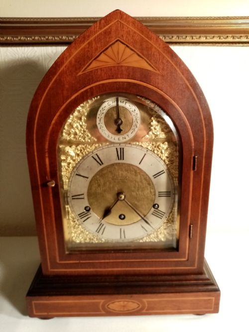 Westminster Chime, Lancet Top, Mahogany Bracket/mantel Clock.