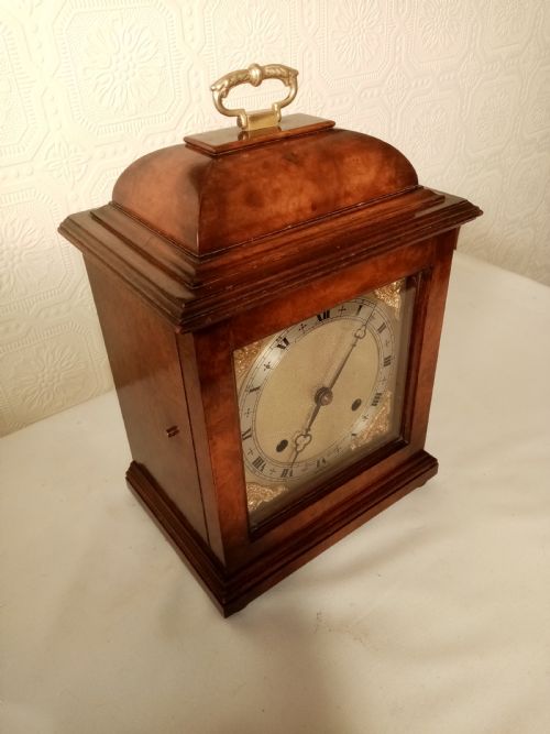 fig 1. Burr Walnut, Elliott of London, Bracket/ Mantel Clock