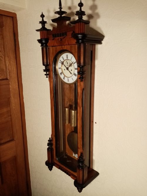 fig 1. Slimline, Double-Weight, Vienna Wall Clock.