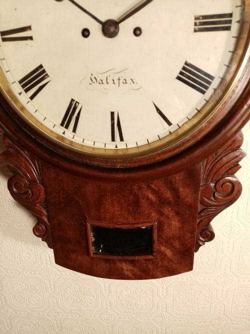 fig 2. Mahogany, Twin-Fusee, Bell Striking Wall Clock