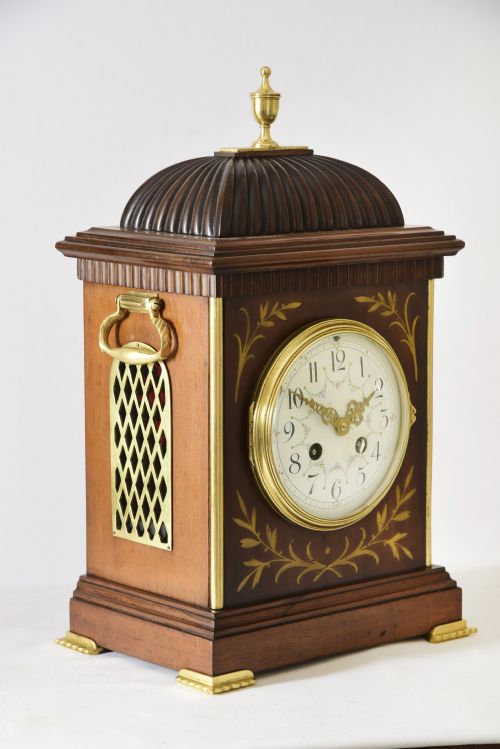fig 1. Brass Inlaid, Mahogany Bracket Clock