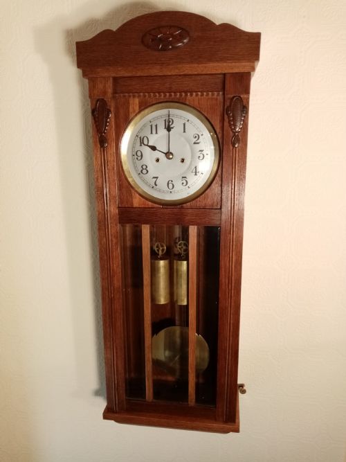 Unique Gustav Becker Arts & Crafts Wall Clock.