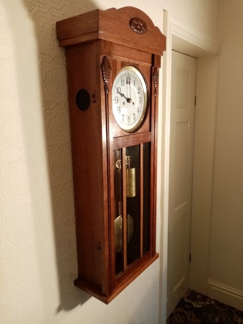 fig 2. UNIQUE GUSTAV BECKER ARTS & CRAFTS WALL CLOCK.
