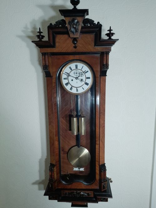 Slimline Gustav Becker Double-weight Vienna Wall Clock