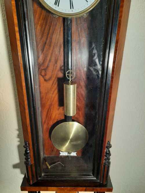 fig 2. Walnut & Ebonised Slim-line Vienna Wall Clock