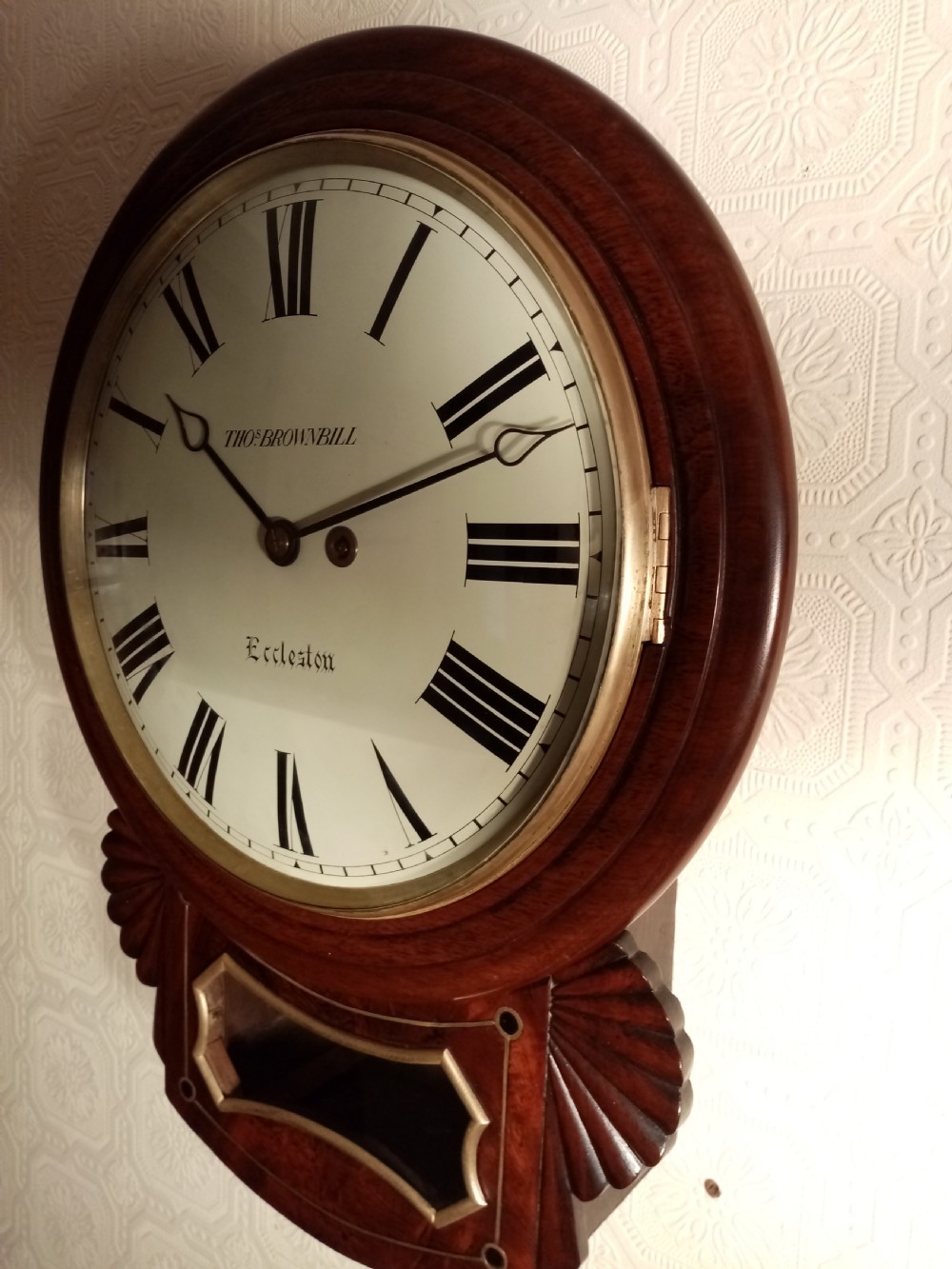 Superb Regency Dropdial Fusee Wallclock. Convex Dial. View II