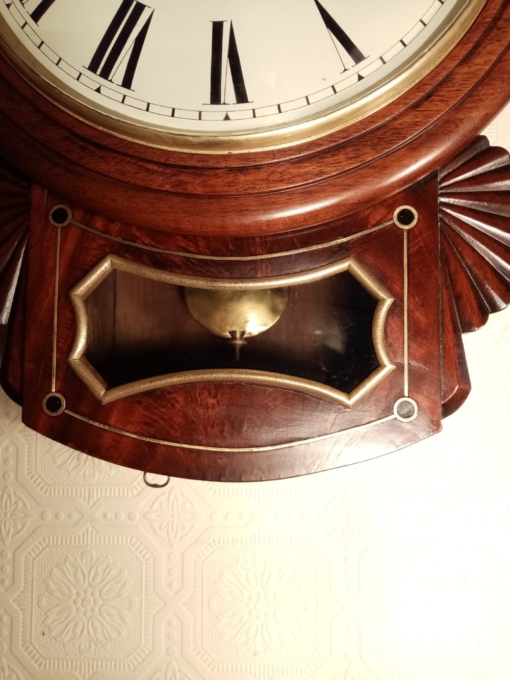 Superb Regency Dropdial Fusee Wallclock. Convex Dial. View III