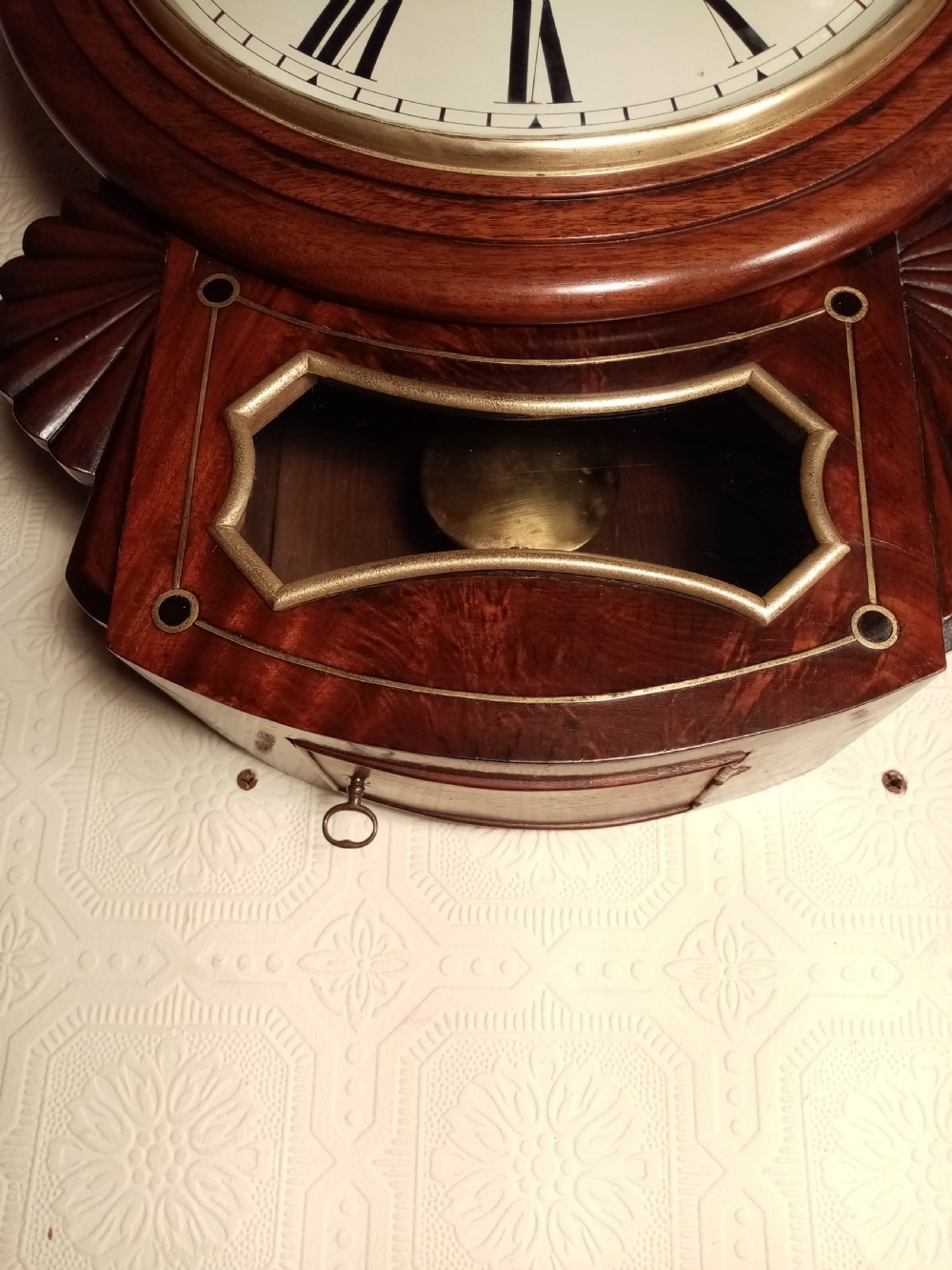 Superb Regency Dropdial Fusee Wallclock. Convex Dial. View IV