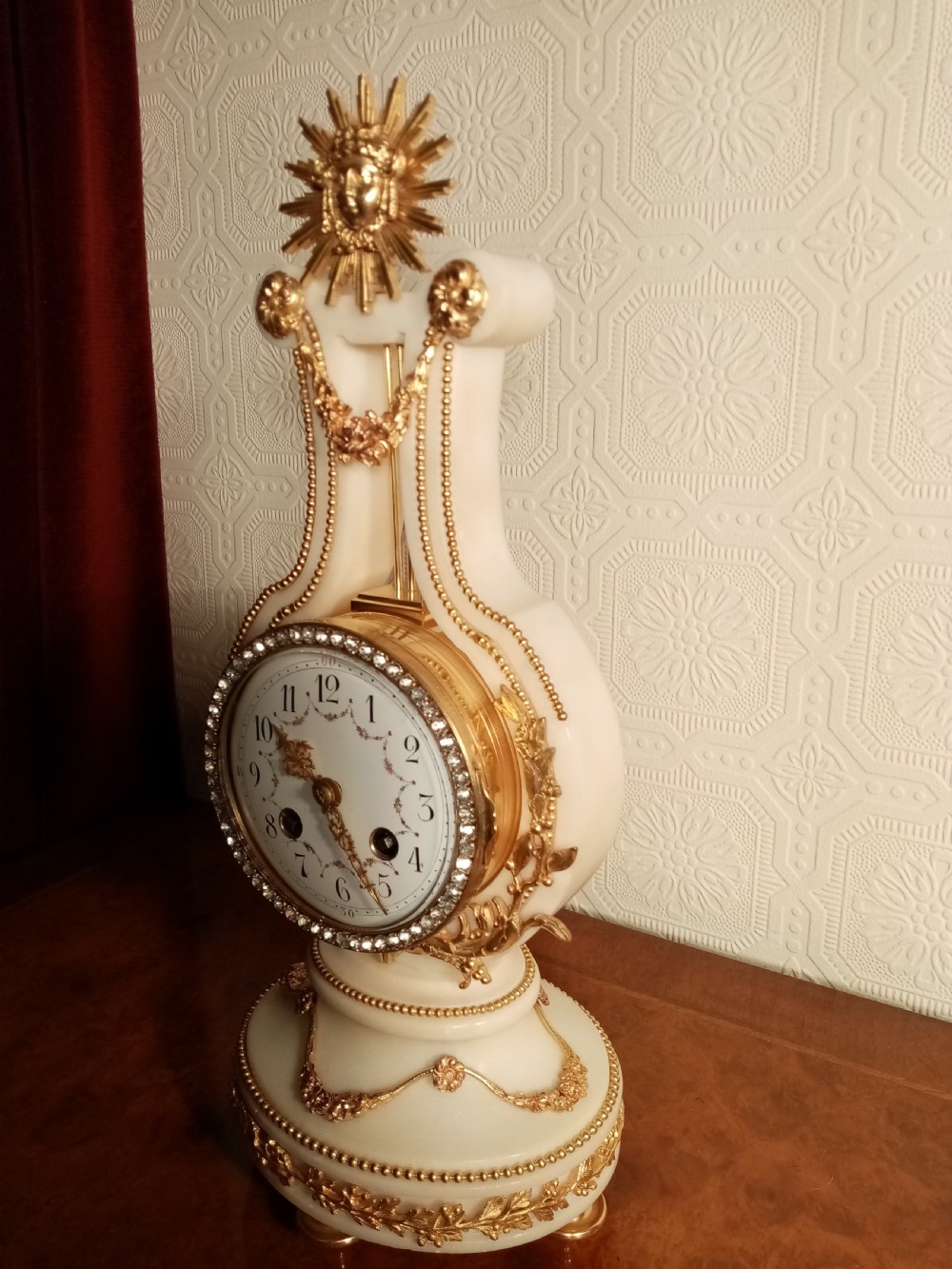 Outstanding Lyre Clock by VINCENTI of PARIS. View III