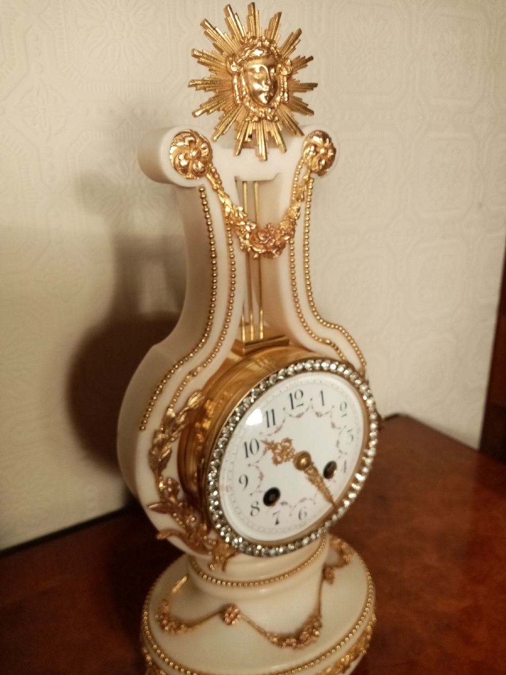 Outstanding Lyre Clock by VINCENTI of PARIS. View IV