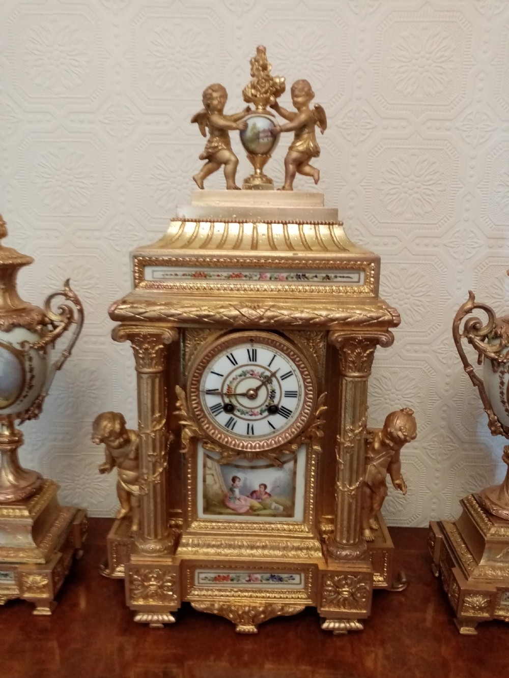 French Gilt Metal Garniture Set View II