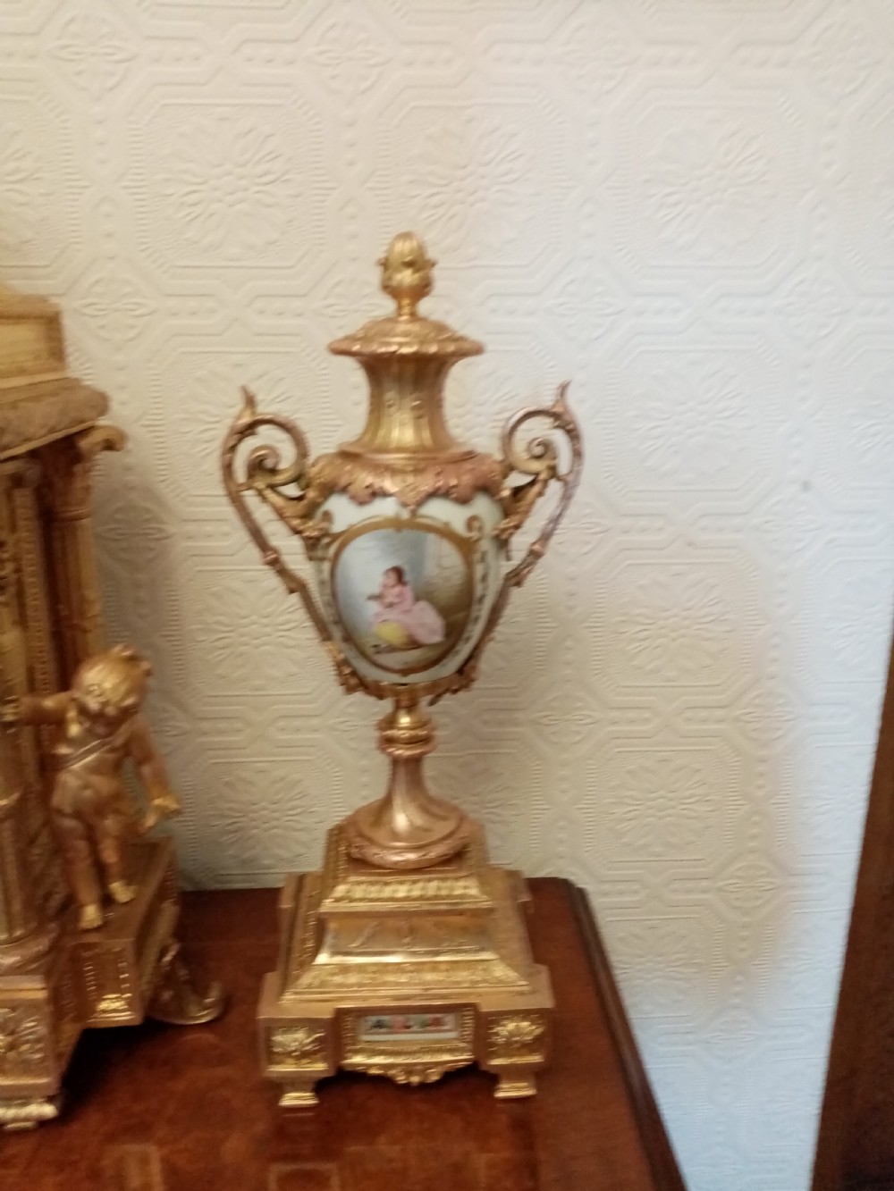 French Gilt Metal Garniture Set View IV