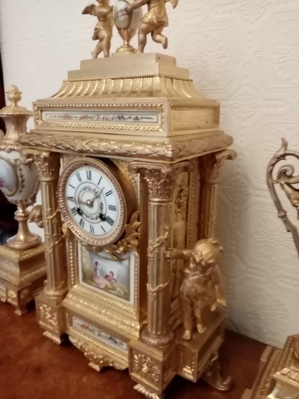 French Gilt Metal Garniture Set View V