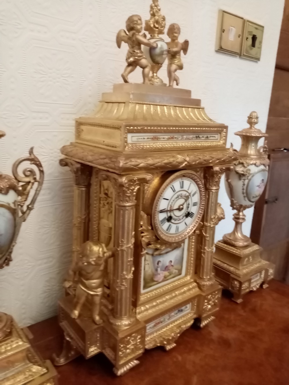French Gilt Metal Garniture Set View VI