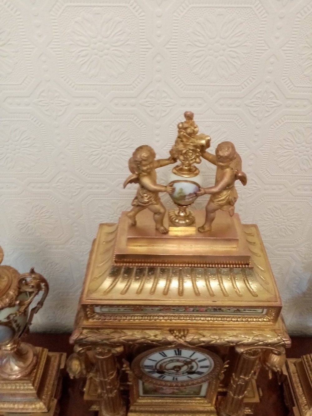 French Gilt Metal Garniture Set View VII