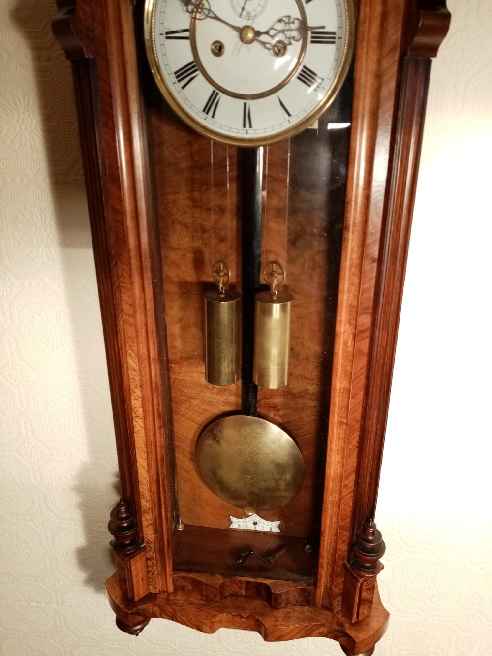Twin weight Vienna Regulator Wall Clock. View V