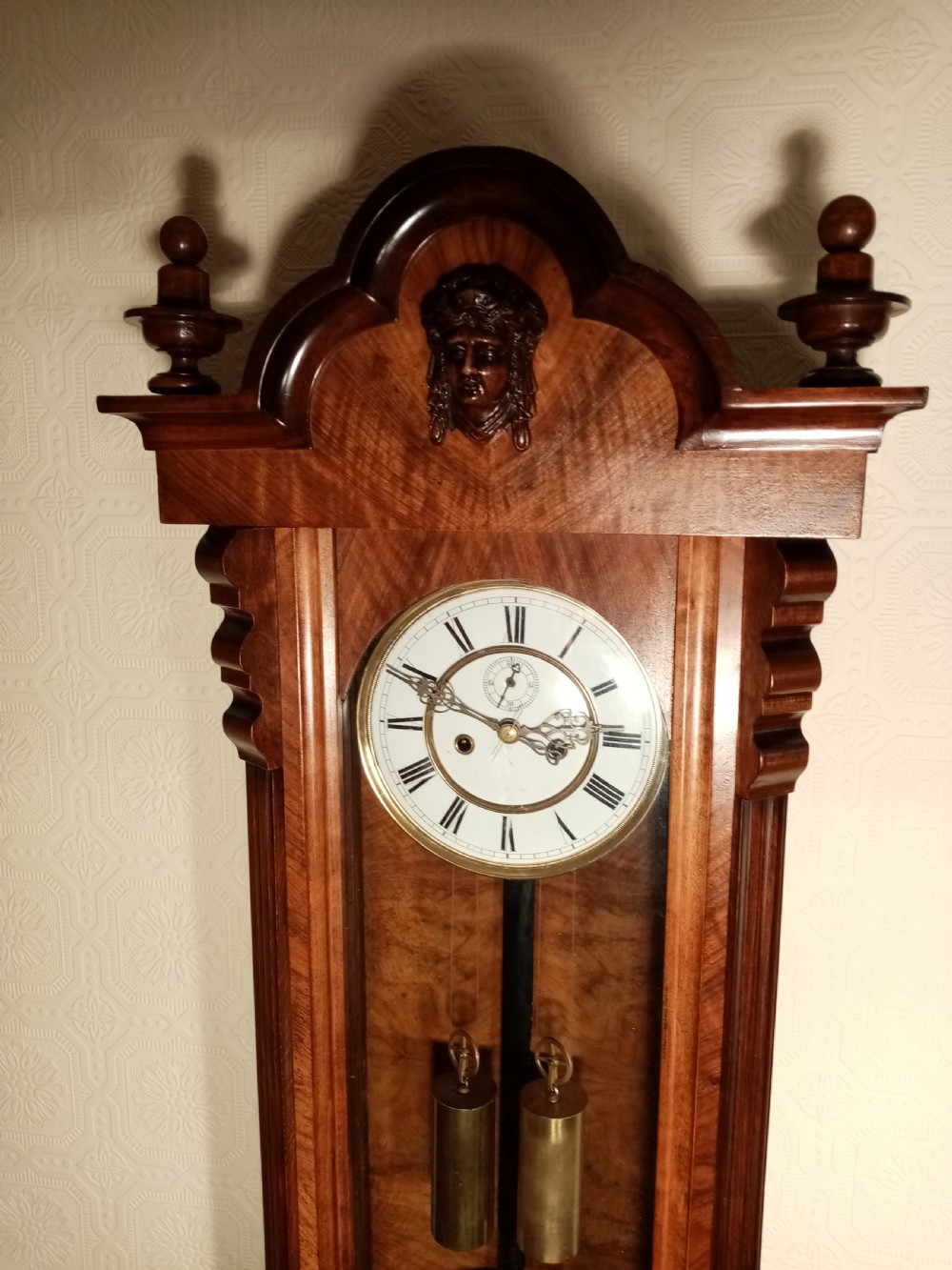 Twin weight Vienna Regulator Wall Clock. View VI